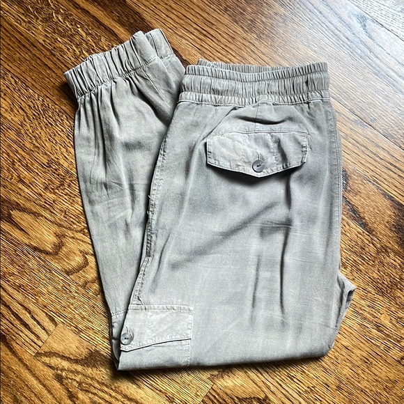 Cloth & Stone Tan Cropped Pants with Elastic Waistband - Picture 2 of 6